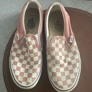 Pink vans slip ons size 8 women's